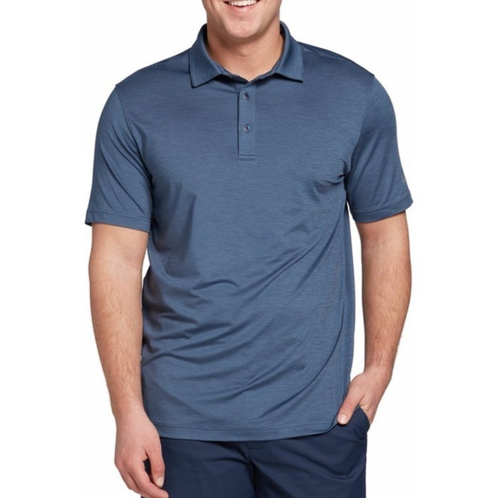 WALTER HAGEN Button Front Short Sleeve Blue Polo Golf Shirt Men's Size 2XL